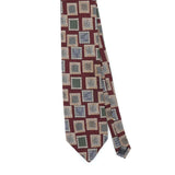 Front Front Detail of Vintage 1990's Squares Geometric Patterned Tie