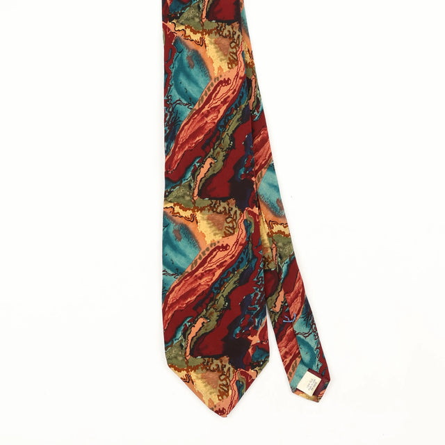 Front Front Detail of Vintage 1990's Jerry Garcia Abstract Patterned Tie