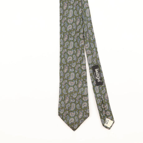Front Detail of Vintage 1980's Paisley Patterned Tie