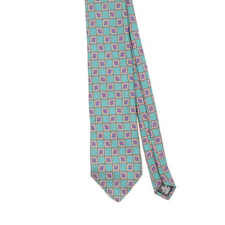 Front Front Detail of Vintage 1990's Claybrooke Geometric Patterned Tie