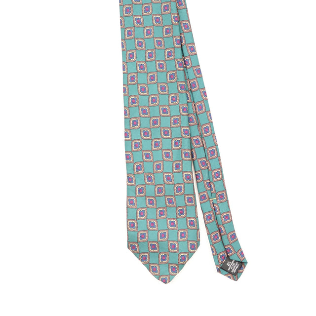 Front Front Detail of Vintage 1990's Claybrooke Geometric Patterned Tie