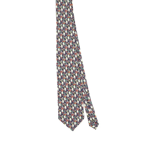 Front of Vintage 1990's Rene Chagal Golfer Cartoon Patterned Tie