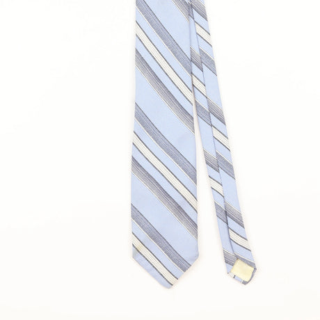 Front Detail of Vintage 1960's Repp Striped Patterned Tie