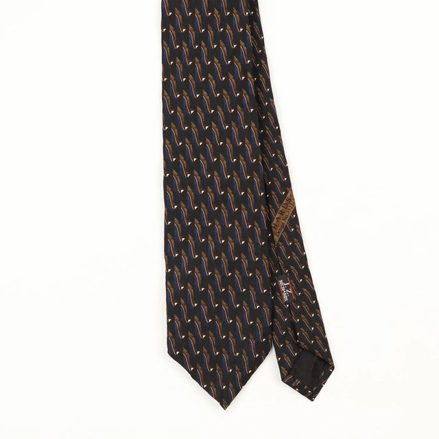 Front Front Detail of Vintage 1990's Jz Richards Geometric Patterned Tie