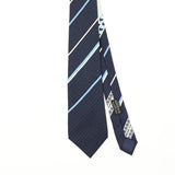 Front Front Detail of Vintage 1980's Lanvin Striped Patterned Tie