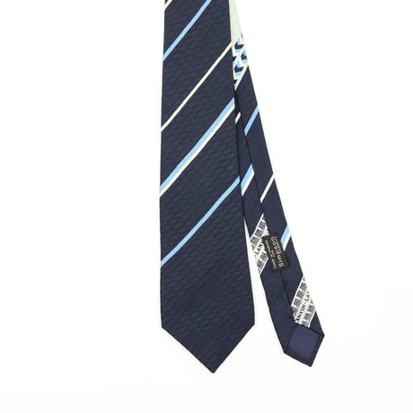 Front Front Detail of Vintage 1980's Lanvin Striped Patterned Tie