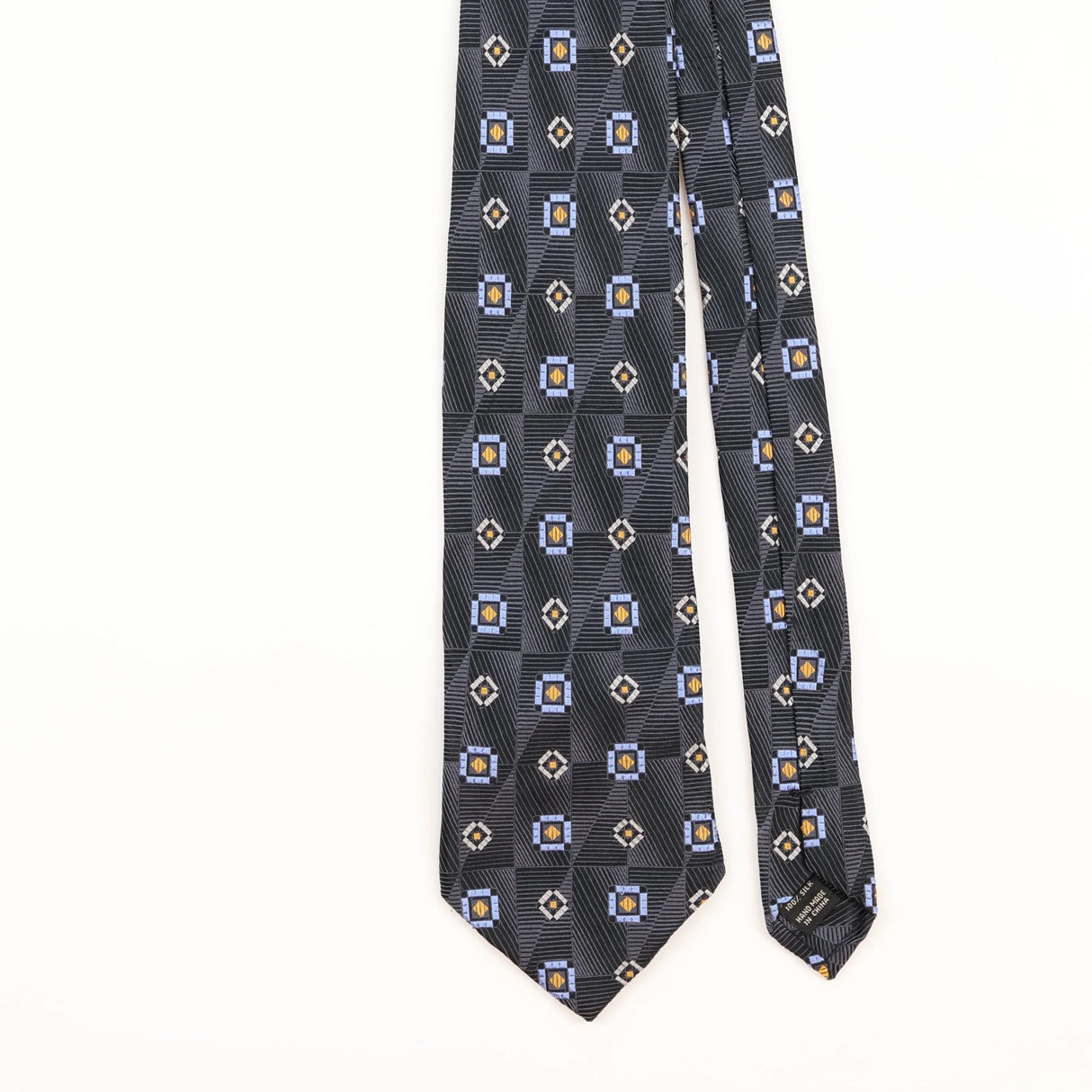 Front Detail of Vintage Jos. A. Bank Geometric Patterned Tie