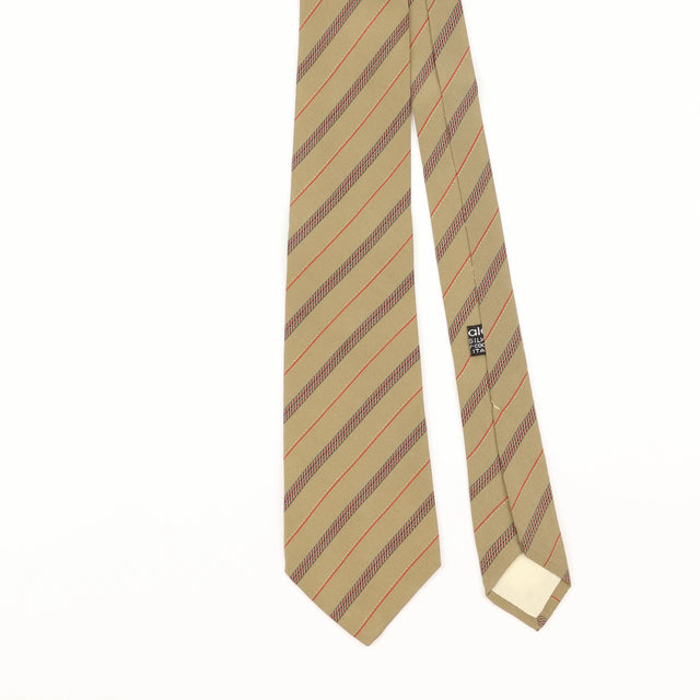 Front Detail of Vintage 1990's Striped Patterned Tie
