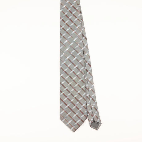 Front of Vintage 1990's Brioni Check Patterned Tie
