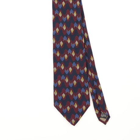 Front Detail of Vintage 1990's Perry Ellis Geometric Patterned Tie