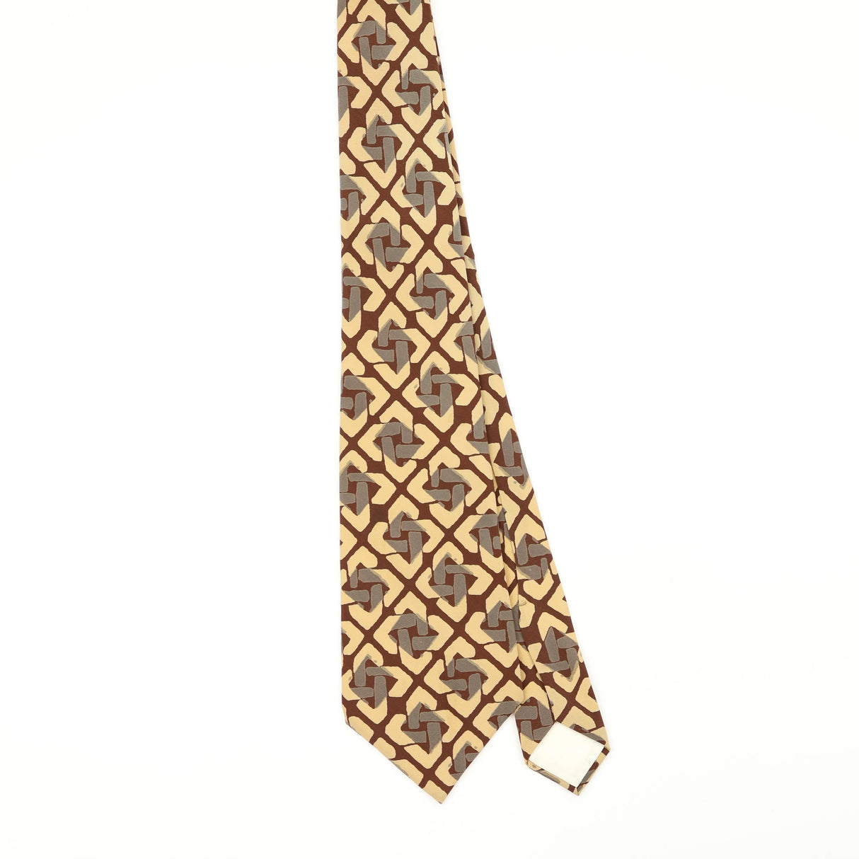 Front Front of Vintage 1980's Yves Saint Laurent Geometric Patterned Tie