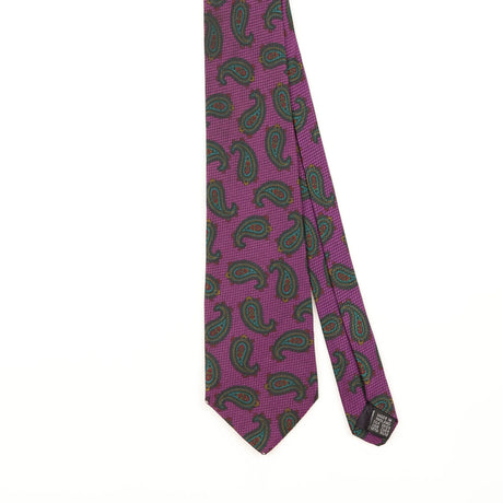 Front Detail of Vintage 1990's Jaeger Paisley Patterned Tie