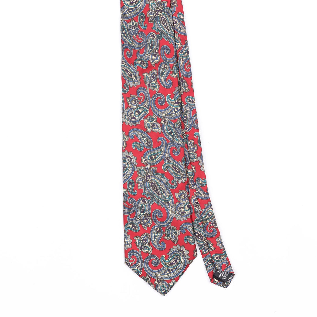 Front Front Detail of Vintage 1990's Paisley Patterned Tie