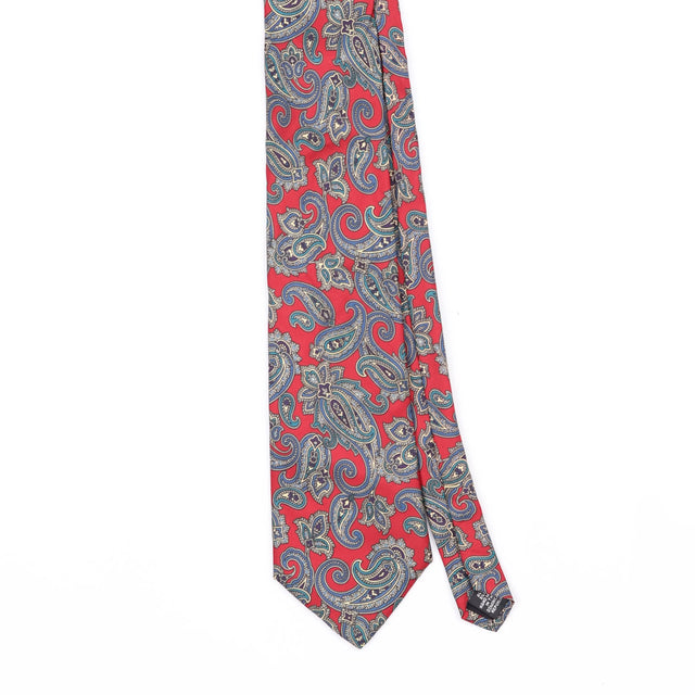 Front Front Detail of Vintage 1990's Paisley Patterned Tie