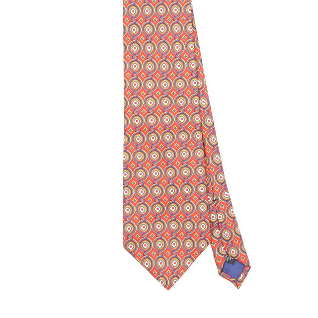 Front Front Detail of Vintage 1990's Liberty of London Geometric Patterned Tie