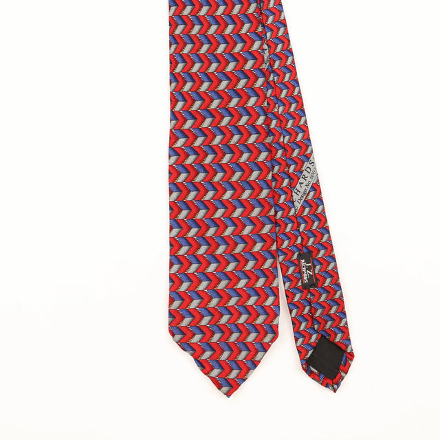 Front Detail of Vintage 1990's Jz Richards Geometric Patterned Tie