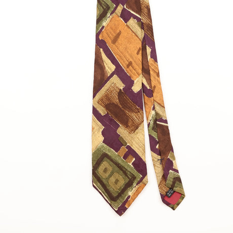 Front Detail of Vintage 1990's Jos. A. Bank Abstract Patterned Tie