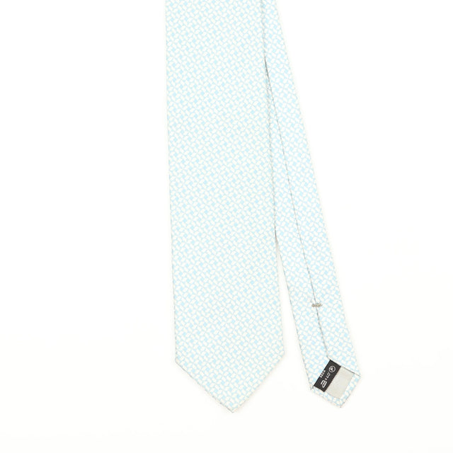 Front Front Detail of Vintage 1990's Ermenegildo Zegna Geometric Patterned Tie