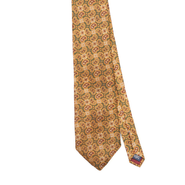 Front Front Detail of Vintage 1990's Paisley Patterned Tie