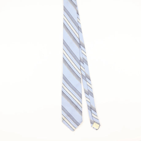 Front of Vintage 1960's Repp Striped Patterned Tie