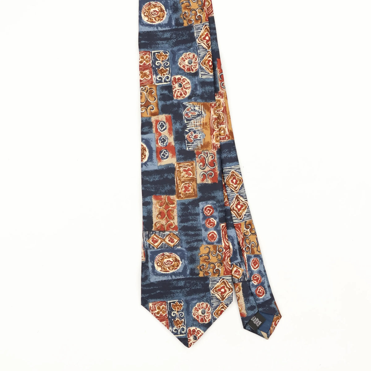 Front Front Detail of Vintage 1990's Floral Patterned Tie