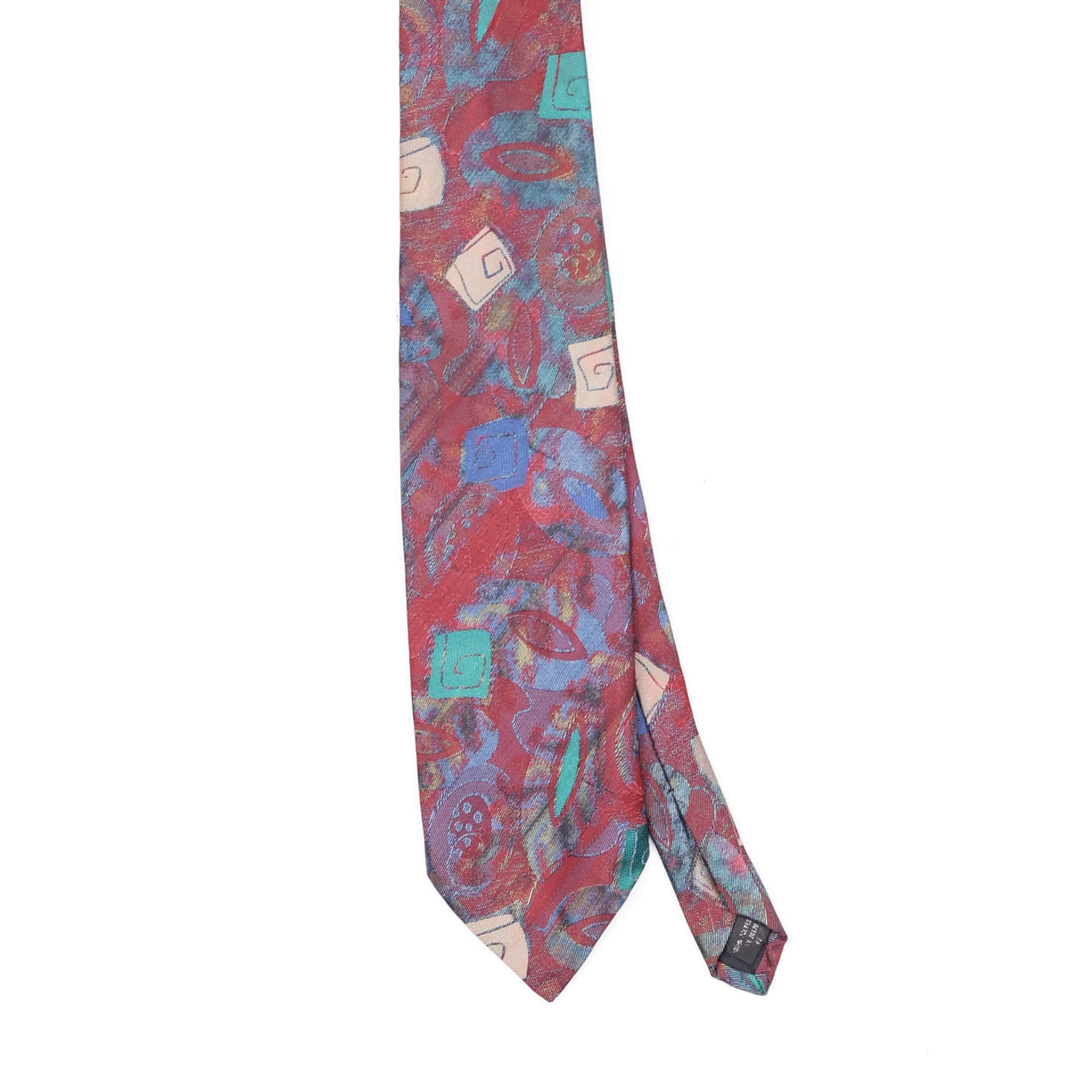 Front Front Detail of Vintage 1990's Abstract Patterned Tie