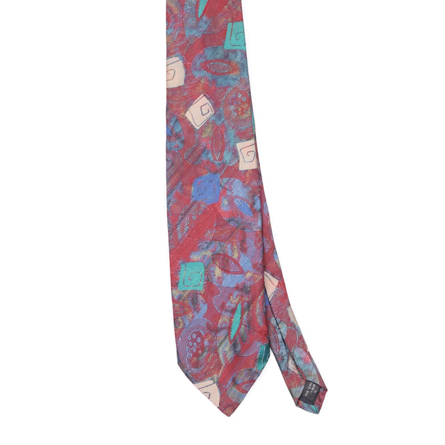 Front Front Detail of Vintage 1990's Abstract Patterned Tie