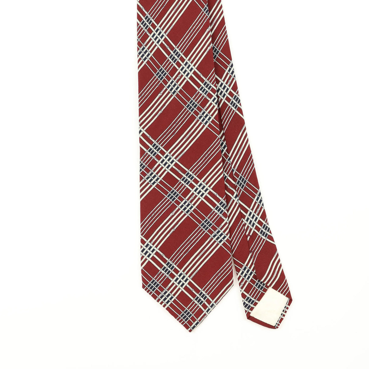 Front Detail of Vintage 1980's Givenchy Check Patterned Tie