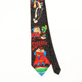 Front Front Detail of Vintage Supertaz Cartoon Patterned Tie