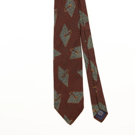 Front Detail of Vintage 1990's Geometric Patterned Tie