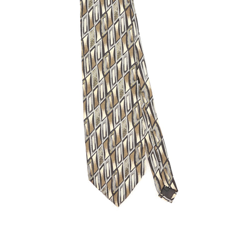 Front Front Detail of Vintage 1990's Geometric Patterned Tie