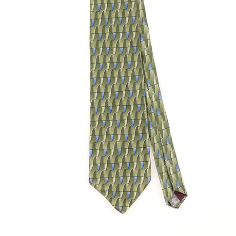 Front Detail of Vintage 1990's Geometric Patterned Tie