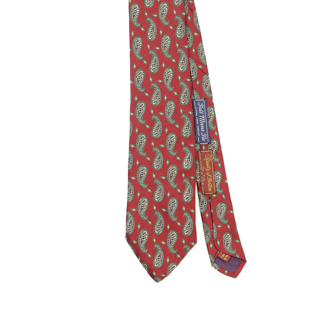 Front Front Detail of Vintage 1990's Paisley Patterned Tie