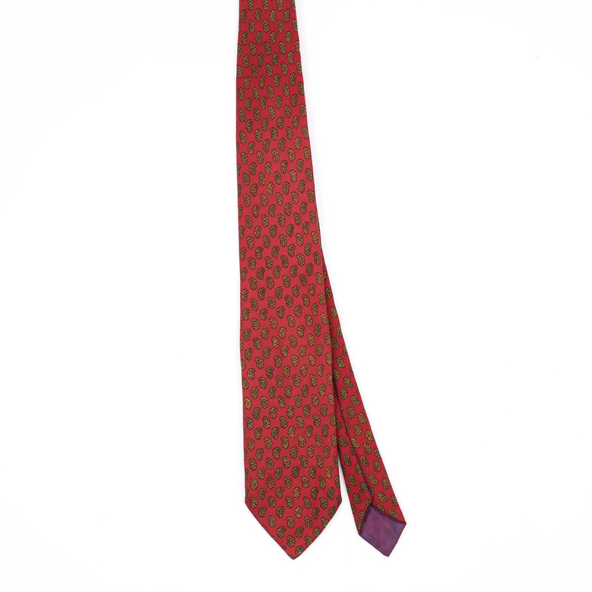 Front Front of Vintage 1980's Foulard Paisley Patterned Tie