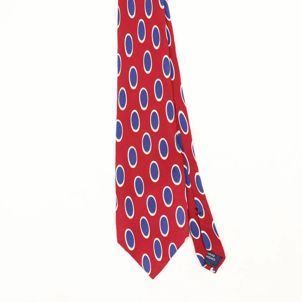 Front Front Detail of Vintage 1990's Nautica Polka Dot Patterned Tie