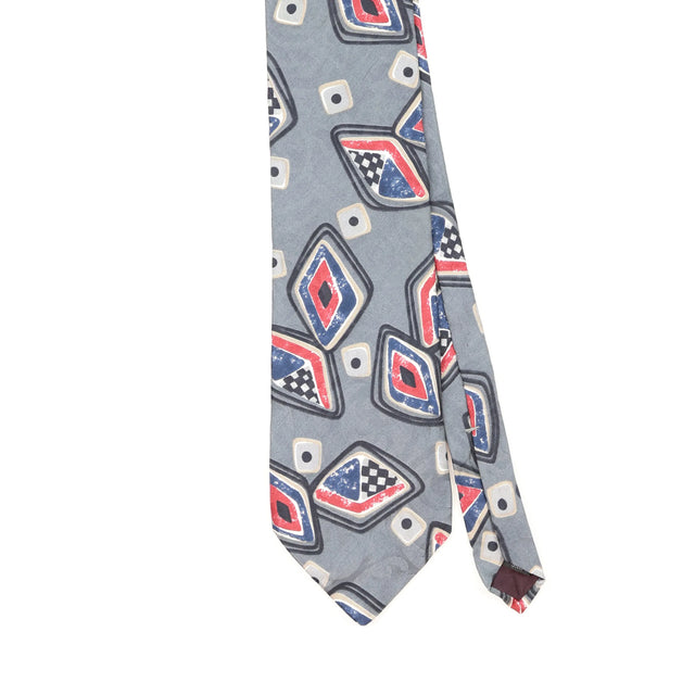 Front Front Detail of Vintage 1990's Halston Abstract Patterned Tie