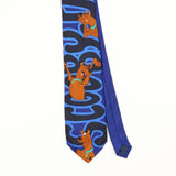 Front Front Detail of Vintage 1990's Scooby Doo Cartoon Patterned Tie
