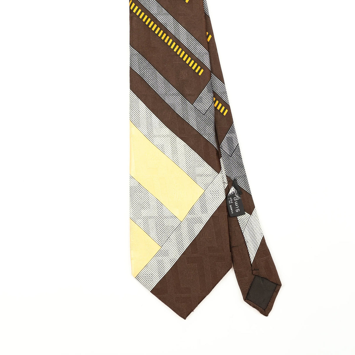 Front Front Detail of Vintage 1980's Lanvin Geometric Patterned Tie