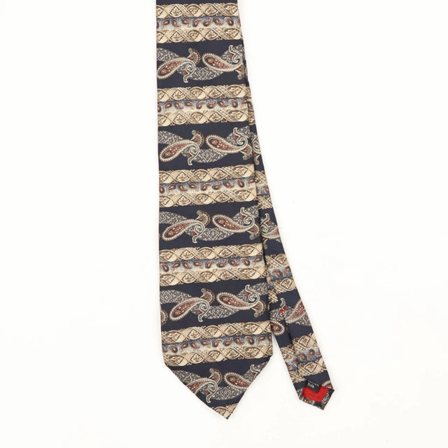 Front Front Detail of Vintage 1990's Paisley Patterned Tie