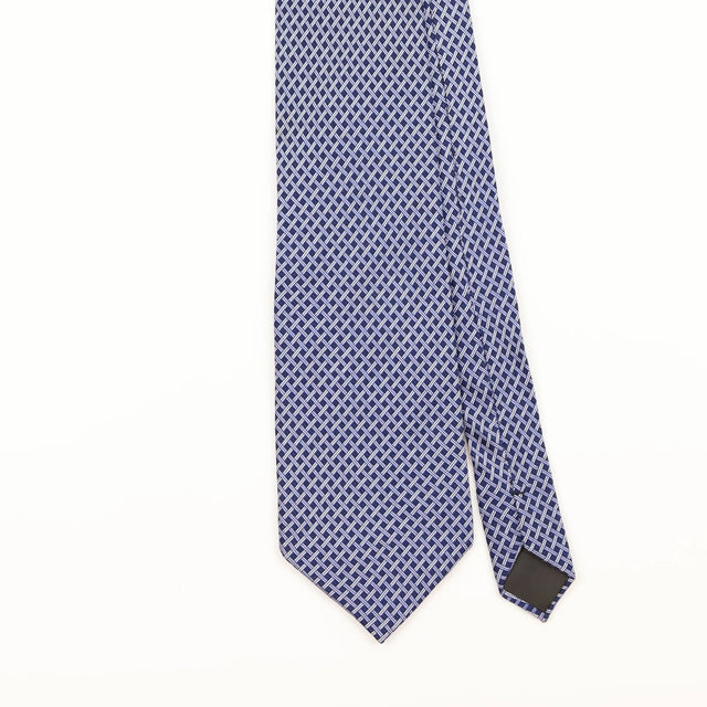 Front Detail of Vintage 1990's Zilli Geometric Patterned Tie