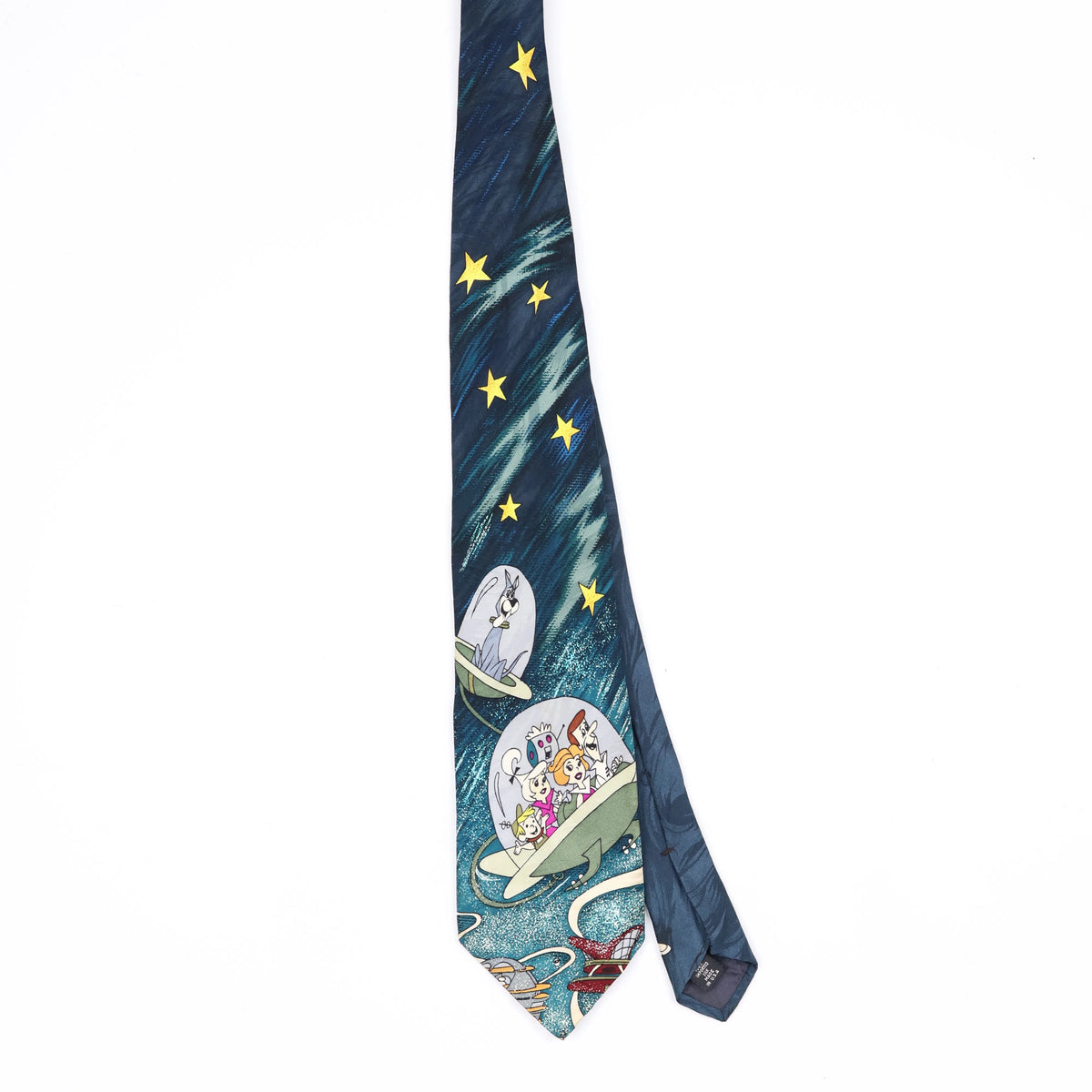 Front Front of Vintage 1990's Jetsons Cartoon Patterned Tie