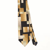 Front Front Detail of Vintage 1990's Blocks Geometric Patterned Tie