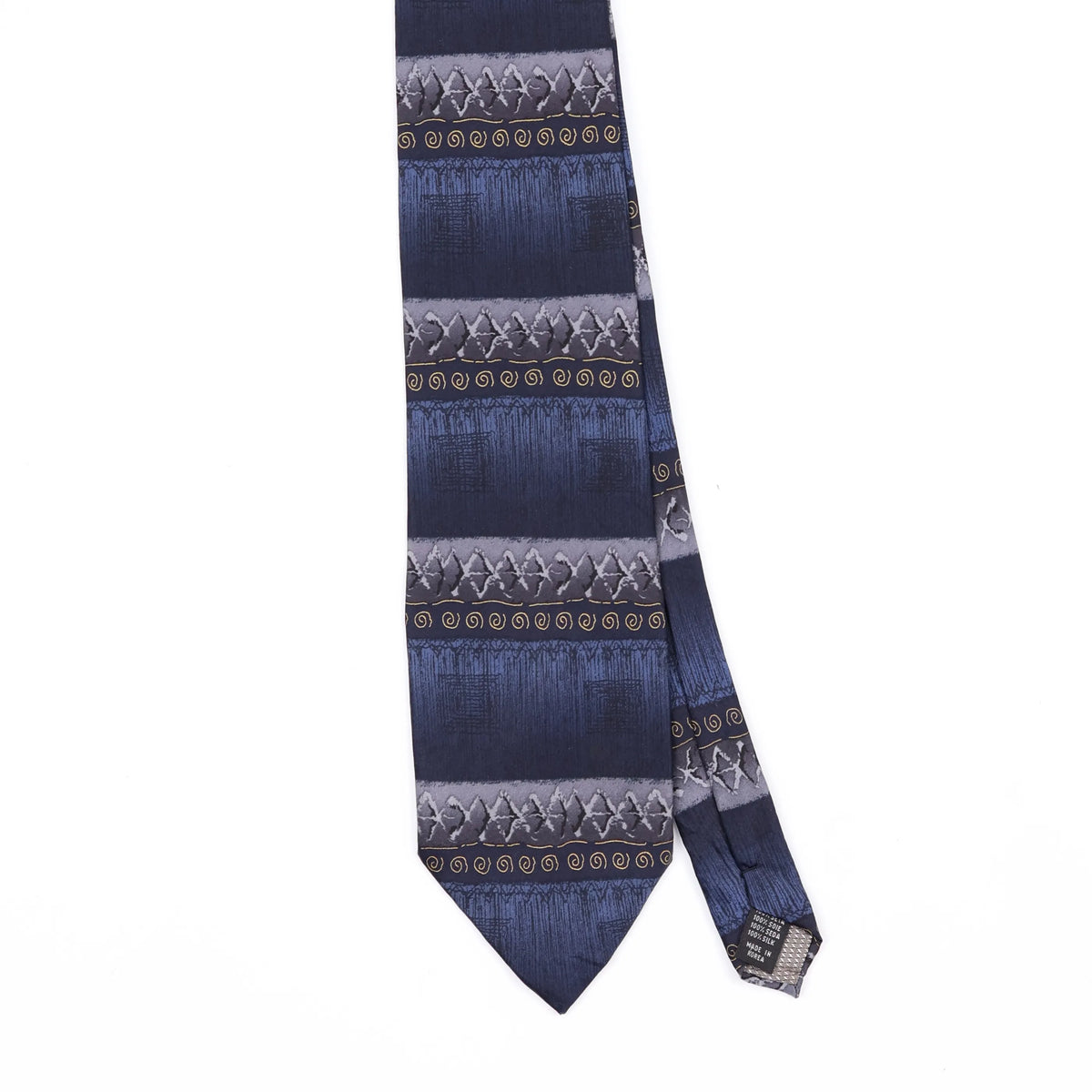 Front Front Detail of Vintage 1990's Striped Patterned Tie