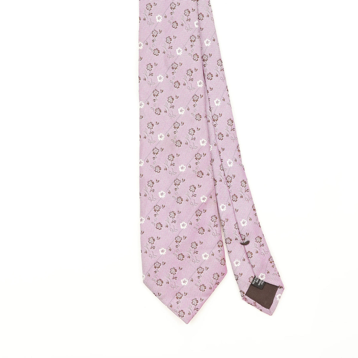 Front Front Detail of Vintage 1990's Ermenegildo Zegna Floral Patterned Tie