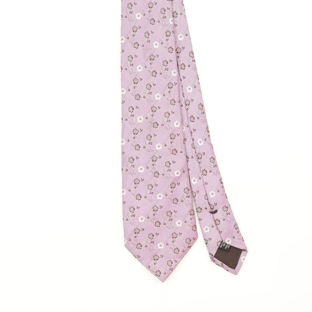 Front Front Detail of Vintage 1990's Ermenegildo Zegna Floral Patterned Tie