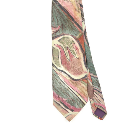 Front Front Detail of Vintage 1990's Hardy Amies Abstract Patterned Tie