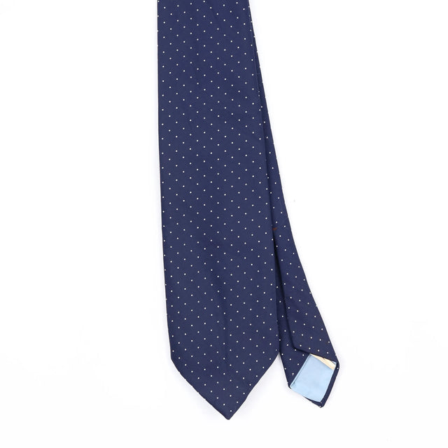 Front Front Detail of Vintage 1980's Polka Dot Patterned Tie