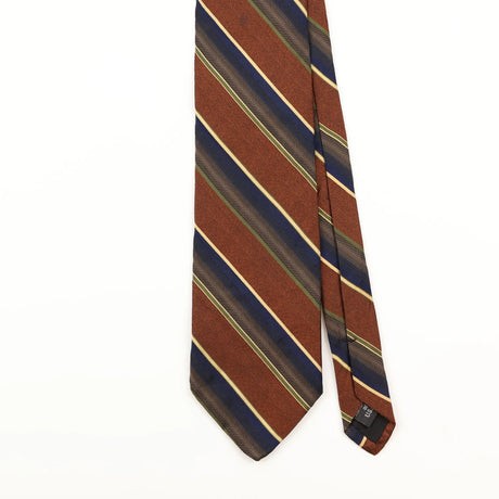 Front Detail of Vintage 1990's Jos. A. Bank Repp Striped Patterned Tie