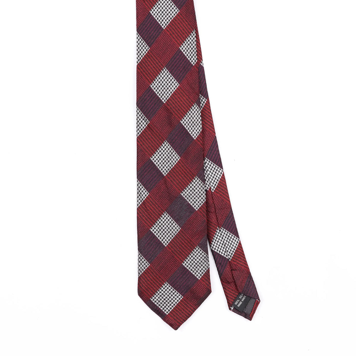 Front Front Detail of Vintage Bruno Piattelli Check Patterned Tie