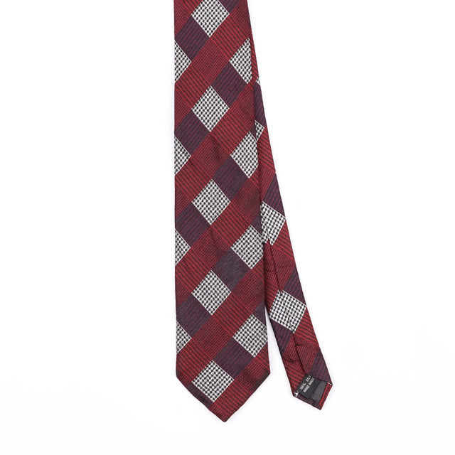 Front Front Detail of Vintage Bruno Piattelli Check Patterned Tie